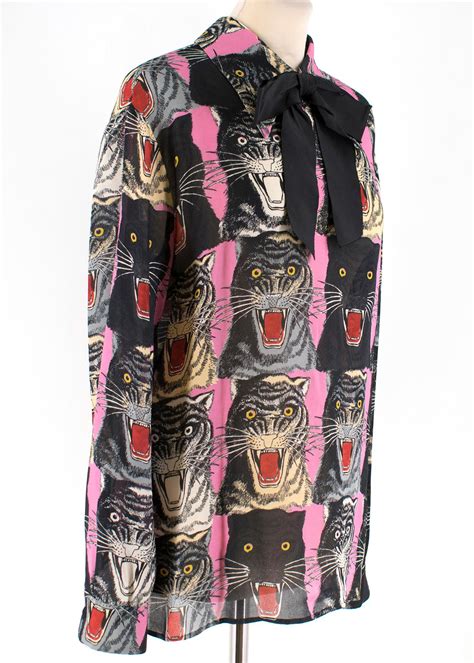 gucci tiger button down